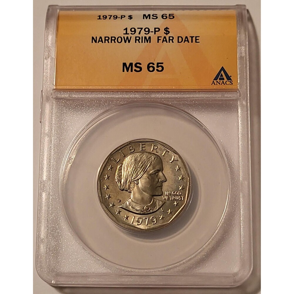 1979 P Susan B Anthony Dollar Narrow Rime Far Date MS65 ANACS